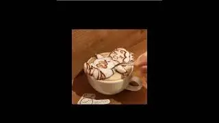 adorable and intricate 3D latte art creations.  detailed 3D sculptures