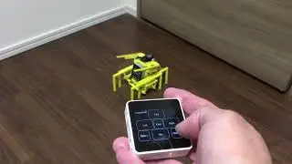 Chebyshev Linkage Walking Robot with M5 Stack and Rubber Band Guns
