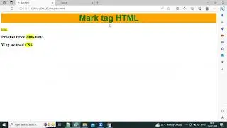 How to use mark tag in HTML