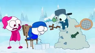 Pencilmate and Friends Make a Snowman! | Animated Cartoons | Animated Short Films | Pencilmation