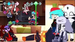 FNF react to Friday Night Funkin' VS Monika & Senpai Sings Accelerant