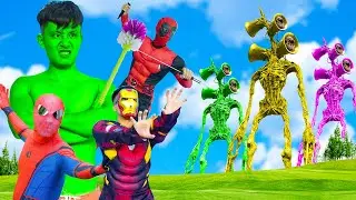 Hulk, SuperHeros Real Life Vs Siren Head - BigGreenTV