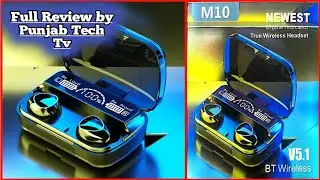 M10 earbuds with power bank of 2000 mah battery complete review || v5.1 || wireless earbuds || #ptt