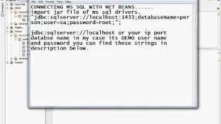MS Sql Server Connection with Java net Beans