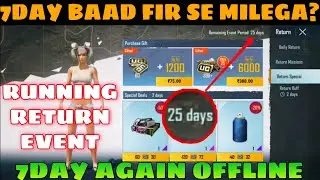 Can We Get Return Event Again After 7Day Offline? | 7Day Offline Rahene Pe Return Event Aaiga | Bgmi