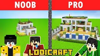 NOOB VS PRO: Modern House BUILD CHALLENGE MINECRAFT (Tagalog)