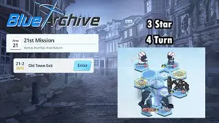 Blue Archive Global - Story Stage Normal 21-2 (3 Star & 4 Turn Clear)