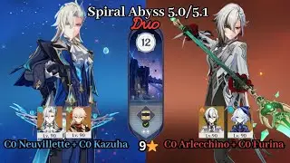 C0 Neuvillette + C0 Kazuha & C0 Arlecchino + C0 Furina | Spiral Abyss 5.0/5.1 | Full Star Clear