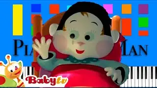 BabyTV - Under The Moonlight Slow EASY Medium 4K Piano Tutorial