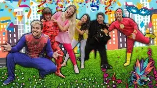O BAILE DE CARNAVAL DOS AVENTUREIROS (LADY BUG, HOMEM ARANHA E FLASH)