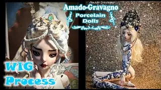 Rococo puff wig for porcelain ball jointed handmade bjd doll  process dollmaking one of a kind ooak