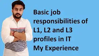 Basic job responsibilities of L1, L2 and L3 profiles in IT | My Experience