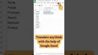 Translate anything in Google Excel#excel #viral #shortsvideo #short