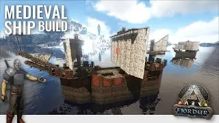 I BUILT an EPIC Medieval Crusader Ship on a Raft! ARK: Fjordur - Speed Build