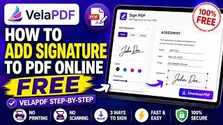 How to Sign a PDF Online FREE – No Printing or Scanning! | VelaPDF
