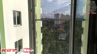 🐱 Летняя установка КОТ Stop защитной открывающейся решетки антикошка на пластиковое окно 2021лето