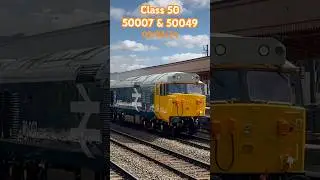 Class 50’s fresh out the paint shop with there brand new BR large logo livery #train #class50 #loco