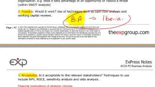 ACCA P3 - 41 Evaluation of strategies