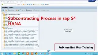 Subcontracting Process in sap S4 HANA