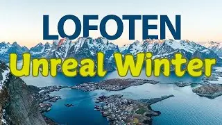 Unreal Winter Scenery!  Aerial Views of Winter Nightscape of Lofoten Islands Norway!
