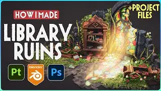How I Made Stylized Library in Blender and Substance Painter + Free Project Files