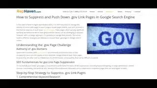 How to Push Down gov Link Pages in Google