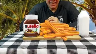 ASMR CHURROS & NUTELLA ( crispy and gummy sounds ) #nutella