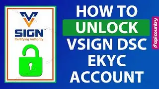 Unlock Vsign EKYC Account 🔓🔓. Unlock EKYC Account of Vsign DSC Users.