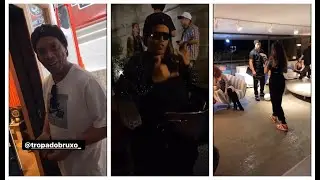Ronaldinho chilling in the party and having some photo shoots