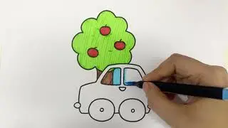 Tree and Car Coloring #coloring #colors #coloringpages #art #appletree #car