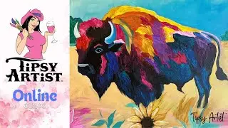 Prosperity Prairie Bison by Tiffany Bohrer ~ Painting Lesson with Tipsy Artist