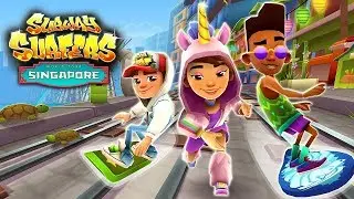 Subway Surf Playing Cartoon game Collecting Coins Running away from the Guard Subway Surf