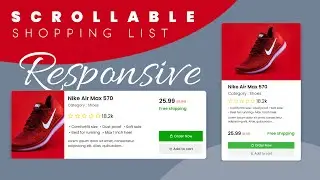 RESPONSIVE - Scrollable Shopping Cards List | Product Cards UI Design using HTML & CSS