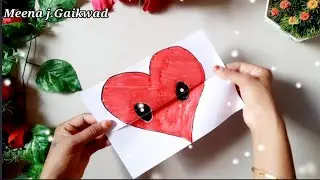 white paper Card for Woman's day No glue /no scissors greeting card gift idea For ❤woman's Day/❤