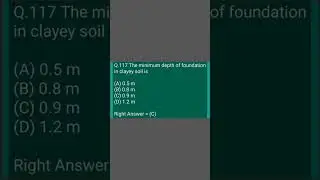 Civil engineering mcq's qst.no.117