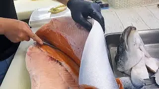 How to Fillet Salmon , Tuna for Sushi with Special Knife