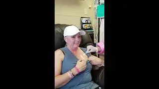 Breast Cancer Video Diary (short 7) - round 2 of chemo - getting hooked up to chemo iv.
