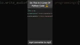 Now you won't need a website to convert mp4 to mp3 file 😎 3 lines are enough  