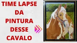 Como pintar cavalo com tinta acrílica completo  - Speed Paint Horse painting in acrylic step by step