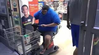 VERY LARGE MAN DRIFTS AT INCREDIBLY HIGH SPEED