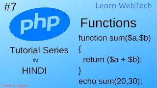 function in php in hindi  #7 | function in php | php functions in Hindi | php functions