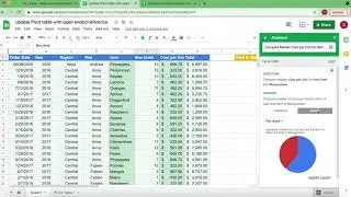 Explore button in Google Sheets