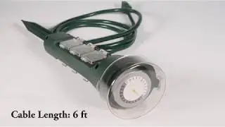 BN-LINK Outdoor Mechanical Timer Outlet with Yard Stake, 6 Grounded Outlets - Weatherproof