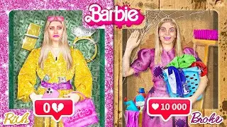 Popular Broke Barbie vs Unpopular Rich Barbie