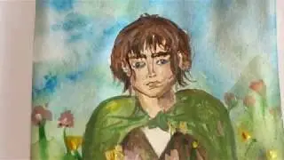 watercolour painting time-lapse // frodo baggins