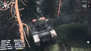 Military equipment of the USSR and 7310 MAZ trucks stuck in the woods spintires gameplay