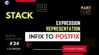 24: Infix to Postfix Conversion | Expression Notation | Stack
