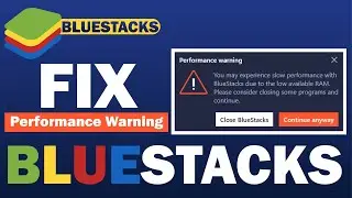 Fix Blue stacks Performance Warning|Error Message Low Performance Due to low RAM Blue Stacks