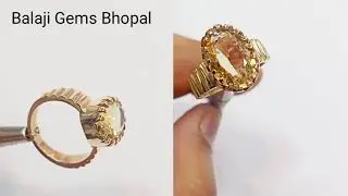 Stylish Designer Citrine Stone Ashtadhatu Ring | Pukhraj Upratna | Sunela Stone Ring