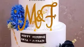 Kue Pengantin Abu-Biru-Lilac 2 Tingkat #idedekorasi